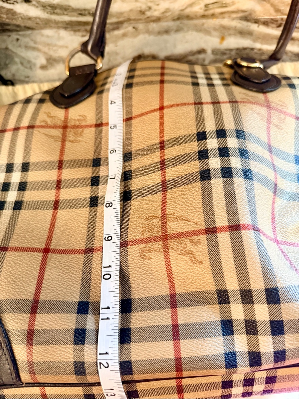Authentic Classic Burberry Haymarket Collection Large Bag - Picture 14 of 15